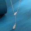 Moda coreana tipo caída alta personalidad diseño de ajuste de cordón completo diamante súper brillante delicado collar de lujo ligero para mujer