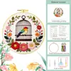 Kit de Bordado para Pássaros Pequenos em uma Gaiola, Estilo Nórdico, Decoração de Sala de Estar Ins, Arte de Parede DIY Feita à Mão, Atacado do Fabricante
