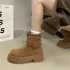 Nuevas botas cortas para mujer, botas cómodas y ajustadas, tacón grueso de moda, botas de moda versátiles de suela gruesa para mujer, Otoño 2026