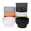 Vaso de Flor de Porcelana Imitação, Estilo Europeu Fosco, Design Criativo de Listras Verticais, Suporte Alto para Varanda, Sala de Estar, Decoração de Mesa, Adequado para Plantas Verdes, Jiboias, Orquídeas e Plantas em Vasos
