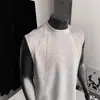 Regata Ribana Branca Pesada para Homem, Camiseta Sem Manga Estilo Americano de Verão, Regata Fitness, Camisa Sem Manga Fresca e Respirável
