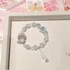 Pulseira de Gatinho Cartoon em Resina com Miçangas de Vidro Pipoca Sino Flor Tassel Pulseira Presente Melhor Amiga para Menina Fonte Atacadista