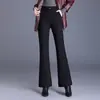 Estilo Novo Outono/Inverno 2026 Calças de Cauda de Peixe de Cintura Alta com Forro de Fleece Calças Flare Fashion Slim-Fit Calças de Micro Flare Elegantes para o Dia a Dia
