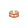 Anillo de Éxito Instantáneo de Círculo Ancho de Doble Capa para Mujer, Versátil, Retro, Sencillo, Moderno y Anillo de Dedo Índice Cortado de Gama Alta