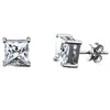 Brincos de Moissanita S925 Prata Esterlina Corte Princesa Quatro Garras 1 Quilate, Brincos Hip-Hop Estilosos e Modernos para Homens