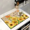 Tapete Absorvente Secagem Rápida para Máquina de Café de Lama de Diatomáceas de Outono Tapete Drenante para Bancada de Cozinha Tapete de Isolamento Térmico para Mesa de Jantar Venda por Atacado