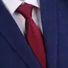 Corbata Vestido de Hombre Cremallera Negocios Trabajo Profesional Boda Novio Coreana Rayada Ancha Negro Vino Tinto Damas