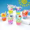 Criativo Luminoso Três Cores Colorido Fruta Triturada Gelo Copo DIY Chaveiro Pingente de Bolsa Acessórios de Joia Acrílica