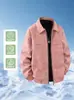 Chaqueta de cuero lisa de solapa estilo retro americano para hombre, prenda exterior holgada, moderna y sofisticada