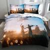 Set romántico de tres piezas de amor para el Día de San Valentín Amazon comercio exterior transfronterizo funda de edredón con impresión digital 3D funda de almohada ropa de cama