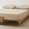 Juego de Sábanas Ajustables de Algodón Puro de Fibra Larga, Funda de Colcha Cepillada, Sábanas para Cama Tatami, Nuevo Juego de Tres Piezas 2025
