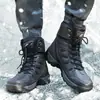 Botas de Felpa de Invierno para Hombre, Botas de Combate de Caña Alta, Botas de Nieve para Exteriores, Botas de Combate Cálidas para Hombre, Botas de Campo, Botas para Hombre