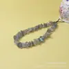 Lanyard para teléfono móvil de cristal natural, cordón corto de muñeca de grava de cristal, colgante, cadena anti-pérdida para teléfono móvil, llave