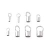 Plata de ley 925 oro blanco Accesorios de producción DIY Cuerda de cera Conector de collar de tubo Conector universal de cuerda de goma Cabeza de cuerda de cuero