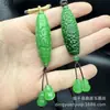 Cadena de Suéter con Cuenta Dzi Verde Jade al por Mayor, Colgante de Collar Tallado Verde Dragón de Hierro, Pulsera Tejida de Jade