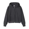 Camisa Cultural de Reunión Deportiva Rosa Sudadera con Capucha Gris Corta Uniforme de Equipo Comercio Exterior Algodón Puro Sudadera con Cremallera Hecha a Medida para Mujer