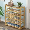 Sapateira de Bambu Simples Multicamadas Econômica Porta Dormitório Sala de Estar Madeira Maciça Prateleira de Armazenamento Doméstico Pequeno Armário de Sapatos