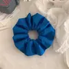 Elástico de Cabelo Elegante Azul Liso com Flor de Rosa, Suave e Versátil, Prendedor de Cabelo de Alta Estética, Novo Acessório de Cabelo