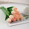 Venta Caliente Transfronteriza PU Mini Tulipán Flor Artificial Estilo Crema Muebles Mesa de Comedor Arreglo Floral Accesorios de Fotografía y Decoraciones