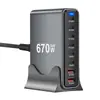 Cargador Pd de Nitruro de Galio de 670W Adaptador de Escritorio Multifuncional de 635W Nuevo Cargador Pd Transfronterizo de 530W