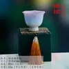 Taza de Pétalo con Esmalte de Cristal Morado Degradado, Nueva Taza Maestra de Té Kung Fu Estilo Chino, Taza de Degustación Rosa Hecha a Mano Cocida en Horno, Taza Individual para Mujeres