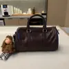 Bolso Boston vintage para mujer, bolso de mano, bolso de hombro, bolso cruzado, forma cilíndrica mediana, bolso de piel de vaca, nuevo modelo 2026, cuero curtido vegetal