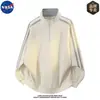 Sudadera de alta calidad con media cremallera y cuello alto de la marca NASA para hombre, un top a rayas casual, de corte holgado, moderno y versátil para otoño