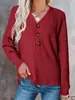 Suéter tejido de Amazon para mujer, estilo europeo y americano, con botones, jersey, nuevo estilo otoño e invierno europeo y americano, holgado y elegante