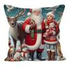 Nueva funda de almohada estampada de Papá Noel Navidad decoración navideña para el hogar funda de almohada transfronteriza funda para cojín lumbar de sofá