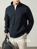 Cárdigan de Algodón Pesado de Tacto Suave 400g, Amigable con la Piel, Cuello Alto para Hombre, Chaqueta Deportiva Casual de Alta Gama con Cremallera para Otoño e Invierno 2026