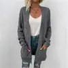 Roupas Femininas Transfronteiriças Primavera e Outono 2026 Novo Suéter Cardigan de Tricô Torcido de Comércio Exterior para Mulheres Amazon Cardigan de Tricô Torcido de Comprimento Médio para Mulheres