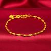Pulsera de ondas de agua para mujer de oro vietnamita de estilo coreano, pulsera de una sola línea con cuentas de alta suerte para festivales, chapada en oro de 24 k, el color no se desvanece durante mucho tiempo