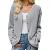 Amazon Comercio Exterior Transfronterizo Europeo y Americano Otoño/Invierno 2026 Nuevo Cardigan Chaqueta de Punto de Color Sólido con Cuello en V Holgado de Manga Larga con Botones para Mujer