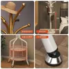 Perchero de pie de hierro forjado estilo europeo para dormitorio, perchero simple moderno de una sola barra móvil para ropa y bolsos