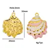 Aço Inoxidável Ouro 18K Galvanoplastia a Vácuo Gotejamento de Óleo Cor Gradiente Pingente de Concha DIY Colar Brincos Bolsa Acessórios de Joias