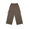Pantalones casuales retro de pierna ancha, holgados y con puños, estilo japonés, para mujer y hombre, ropa de trabajo básica en caqui y negro para otoño
