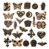 Accesorios para Joyería de Aleación con Goteo de Aceite DIY Colgantes de Mariposa Oscura Murciélago Pendientes Pendientes Pulsera Colgante W508