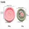 Marca Flor Flor Etiqueta Flor Forma Yeso Aromaterapia Vela Molde de Silicona Hecho a Mano 1647
