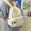Mochilas Estilo Coreano para Estudiantes Universitarias, Estudiantes de Secundaria, Mochilas con Lazo Bordado de Corazón para Niñas, Mochilas Ligeras de Viaje para Mujeres