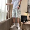 Shorts Esportivos Masculino Solto Casual Calça de Basquete para Estudantes Primavera e Verão Fino Moderno Perna Larga Corrida Noturna Calça Média de Cinco Pontos