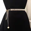 Cinturón tejido de perlas para mujer, accesorio de cadena de cuentas de verano, cadena decorativa para vestido, cadena para la cintura para vestidos de mujer en verano