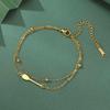 Pulsera Geométrica de Acero de Titanio Cortado Personalizado Simple Colgante de Doble Agujero para Mujer Pulsera de Acero Inoxidable Combinable