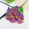 28 Cabeças de Orquídea Saltitante Crisântemo Margarida Flores Artificiais Flores Decorativas para Varanda Estilo Pastoral Flores Artificiais para Jardim Externo Fabricante Atacado