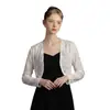 Cárdigan Chal Corto de Encaje de Manga Larga Camisola Calada Vestido de Novia Vestido de Noche Qipao Capa Exterior Cubre-todo Chaqueta de Novia Venta al por Mayor
