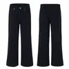 Muxi Ropa Estilo High Street Americano Blanco Crudo Marca de Moda Jeans Acampanados Cleanfit Pantalones de Algodón Puro