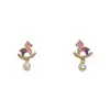 Lindos Aretes de Caballo de Madera con Perlas de Agua Dulce de Dibujos Animados con Aguja de Plata, Elegantes y Sofisticados Aretes de Nicho para Mujer