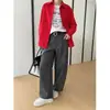 Sinan Primavera Cedo Novo Estilo Desenho Animado Cachorro Bordado Design Gola Reversível Solta Algodão Manga Longa Camisa Sn8563