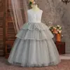 Vestido Infantil para Niñas, Vestido de Dama de Boda, Desfile de Moda, Vestido de Noche de Tul Abullonado, Vestido Largo para Presentación de Piano de Pequeña Anfitriona, Verano
