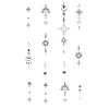 Artículo Popular Transfronterizo: Pegatina de Tatuaje Temporal Simple Floral Sol, Luna y Estrella Tira de Columna Vertebral Baja Cintura Multipatrón Tatuaje Tótem Línea de Dedos