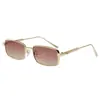 Gafas de Sol Cuadradas de Metal Nuevas en Stock para Hombre, Gafas de Sol Modernas y Sencillas para Mujer, Monturas para Gafas de Prescripción, Gafas sin Prescripción, Transfronterizo